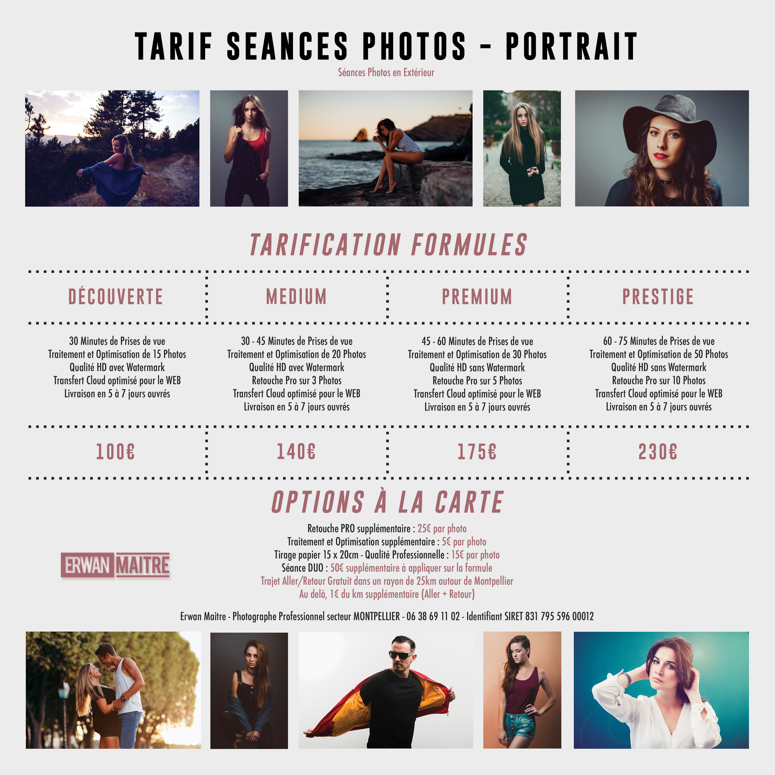 Tarifs Seances Photo